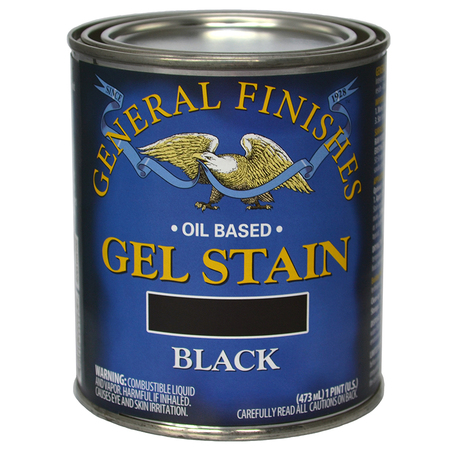 GENERAL FINISHES 1 Pt Black Gel Stain Oil-Based Heavy Bodied Stain BLP